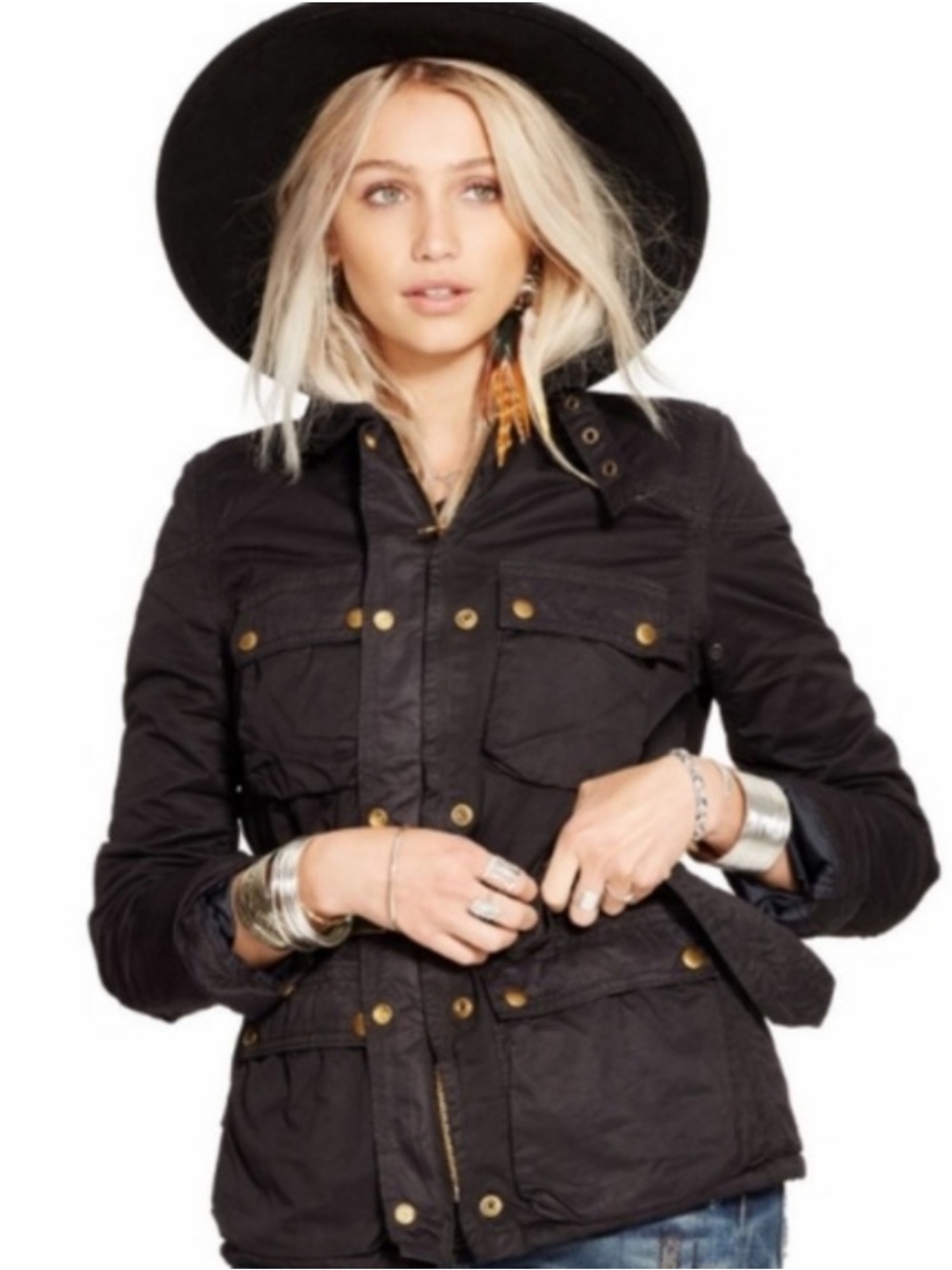 Ralph Lauren Denim & Supply | Women’s Black Waxed Canvas Utility Field Jacket M